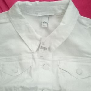 Lane Bryant White Jeans Jacket